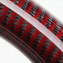 Halb perforiertes Leder LED-Lenkrad aus Kohle faser für Mercedes Benz E Klasse - Rot Schwarz